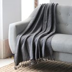 Throw, 'Grey Dove' - Solid Gray Throw Blanket from India