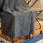 Throw, 'Grey Dove' - Solid Gray Throw Blanket from India