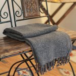 Throw, 'Grey Dove' - Solid Gray Throw Blanket from India