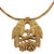 Wood pendant necklace, 'Courtship' - Wood Beaded Bird Necklace from India thumbail