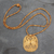 Wood pendant necklace, 'Swan Kiss' - Wood pendant necklace (image 2) thumbail