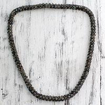 Natural Labradorite Necklace hand Crafted Beaded Jewelry, 'Love Song'