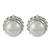 Cultured pearl stud earrings, 'Blossoming Purity' - Cultured Pearl Earrings in Sterling Silver from India thumbail