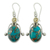 Citrine dangle earrings, 'Living Goddess' - Citrine and Comp Turquoise Earrings Modern Silver Jewelry (image 2a) thumbail