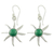 Malachite dangle earrings, 'Verdant Sun' - Malachite dangle earrings (image 2a) thumbail
