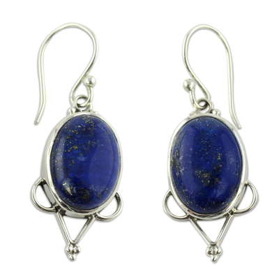 Lapis lazuli dangle earrings, 'Midnight Constellations' - Lapis lazuli dangle earrings