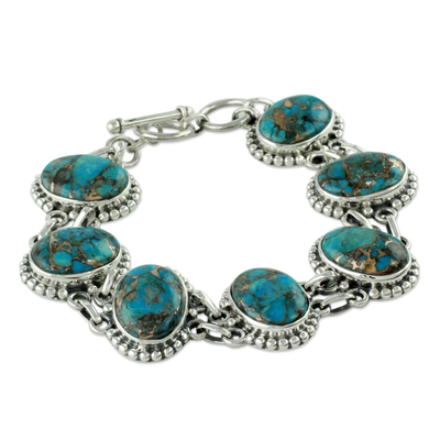 Sterling silver link bracelet, 'Heavenly Love' - Sterling silver link bracelet