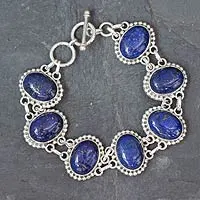 Lapis lazuli link bracelet, 'Heavenly Love'