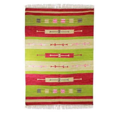 Wool dhurrie rug (4x6)