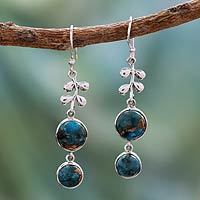 Sterling silver dangle earrings, 'Sweet Blueberries' - Sterling silver dangle earrings