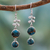 Sterling silver dangle earrings, 'Sweet Blueberries' - Sterling silver dangle earrings thumbail