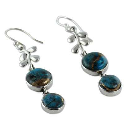Sterling silver dangle earrings, 'Sweet Blueberries' - Sterling silver dangle earrings