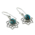 Sterling silver dangle earrings, 'Star of Gujurat' - Turquoise Color Earrings Hand Crafted in Sterling Silver