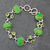 Peridot link bracelet, 'Forest Pebbles' - Peridot link bracelet