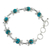 Sterling silver flower bracelet, 'Daisy Chain' - Sterling Silver and Composite Turquoise Bracelet (image 2a) thumbail