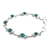 Sterling silver flower bracelet, 'Daisy Chain' - Sterling Silver and Composite Turquoise Bracelet (image 2b) thumbail