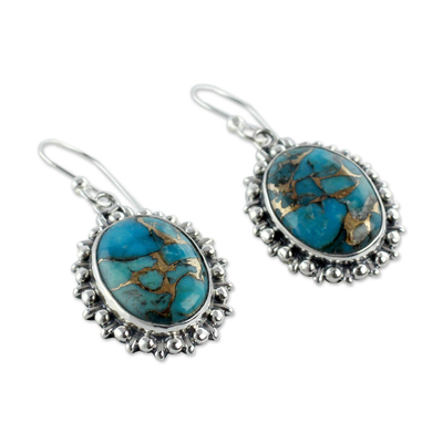 Sterling silver dangle earrings, 'Azure Dream' - Indian Modern Sterling Silver Dangle Earrings