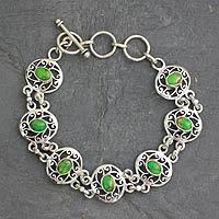 Sterling silver link bracelet,