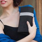 Beaded clutch evening bag, 'Midnight Sparkle' - Beaded clutch evening bag