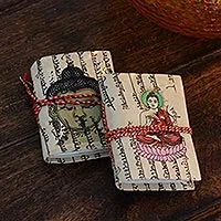 Handmade paper journals, 'Serenity' (pair) - Handmade paper journals (Pair)