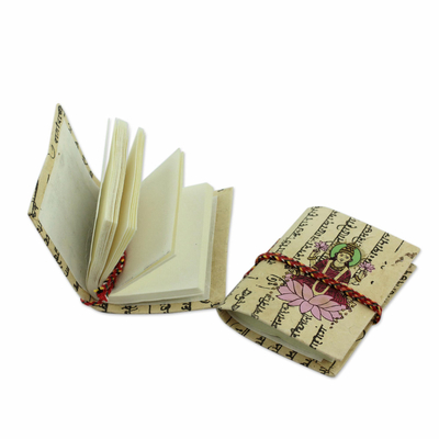 Handmade paper journals, 'Lakshmi and Ganesha' (pair) - Handmade paper journals (Pair)