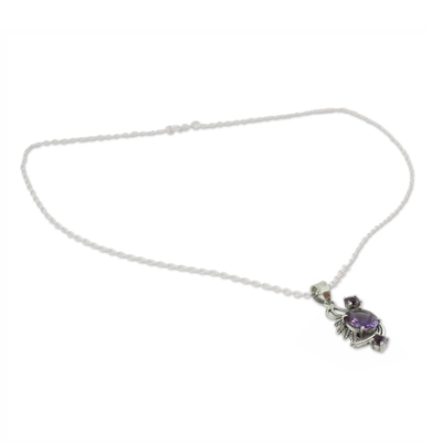 Amethyst pendant necklace, 'Mughal Romance' - Amethyst pendant necklace