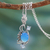 Chalcedony and blue topaz pendant necklace, 'Mughal Romance' - Chalcedony and Blue Topaz Pendant Necklace thumbail