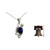 Halskette mit Anhänger aus Zuchtperlen und Lapislazuli - Halskette mit Anhänger aus Zuchtperlen und Lapislazuli