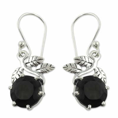 Onyx dangle earrings, 'Forbidden Fruit' - Onyx dangle earrings