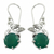 Pendientes colgantes de plata de ley - Aretes de ónix verde en joyería de plata esterlina de la India
