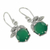 Sterling silver dangle earrings, 'Forbidden Fruit' - Green Onyx Earrings in Sterling Silver Jewelry from India