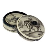 Papier mache coasters, 'King of Dawn' (set of 6) - Papier mache coasters (Set of 6)