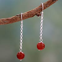 Sterling silver dangle earrings, 'Protection Pendulums' - Sterling silver dangle earrings