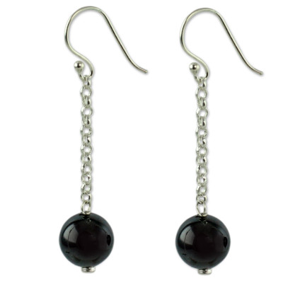 Hematite dangle earrings