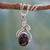 Sterling silver pendant necklace, 'Purple Dew' - Sterling silver pendant necklace thumbail