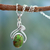 Sterling silver pendant necklace, 'Green Dew' - Fair Trade Sterling Silver Necklace with Composite Turquoise