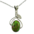 Sterling silver pendant necklace, 'Green Dew' - Fair Trade Sterling Silver Necklace with Composite Turquoise (image 2a) thumbail
