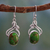 Sterling silver dangle earrings, 'Green Dew' - Handcrafted Sterling Silver Earrings from India thumbail