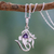 Amethyst pendant necklace, 'Mystical Ganesha' - Sterling Silver and Amethyst Necklace Hindu Jewelry thumbail