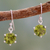 Peridot dangle earrings, 'Lime Solitaire' - Handcrafted Sterling Silver and Peridot Earrings (image 2) thumbail