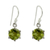Peridot dangle earrings, 'Lime Solitaire' - Handcrafted Sterling Silver and Peridot Earrings