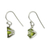 Peridot dangle earrings, 'Lime Solitaire' - Handcrafted Sterling Silver and Peridot Earrings (image 2b) thumbail