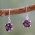 Amethyst dangle earrings, 'Lilac Solitaire' - Amethyst dangle earrings (image 2) thumbail