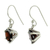Garnet dangle earrings, 'Scarlet Solitaire' - Handcrafted Sterling Silver and Garnet Earrings (image 2b) thumbail