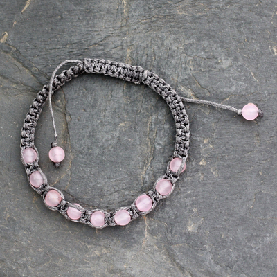 Buy Rose Quartz Gemstone Bracelet Natural Stone Bracelet Pearl Bracelet  Adjustable Bracelet 6 8,3 Inch Gift for Her NONOSH Online in India - Etsy