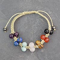 Gemstone chakra bracelet, 'Inner Balance' - Gemstone chakra bracelet