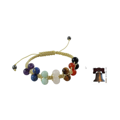 Gemstone chakra bracelet, 'Inner Balance' - Gemstone chakra bracelet