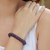 Amethyst beaded stretch bracelet, 'Love Song' - Amethyst beaded stretch bracelet (image 2b) thumbail