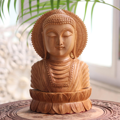 Wood sculpture, Serene Buddha I
