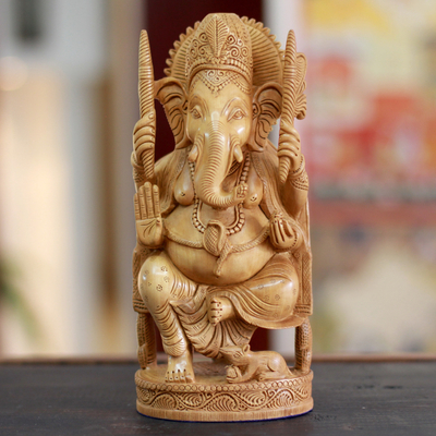 Wood sculpture, Blessed Ganesha I